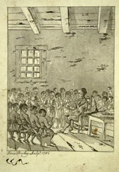 Klassenzimmer einer amerikanischen Schule, 1786